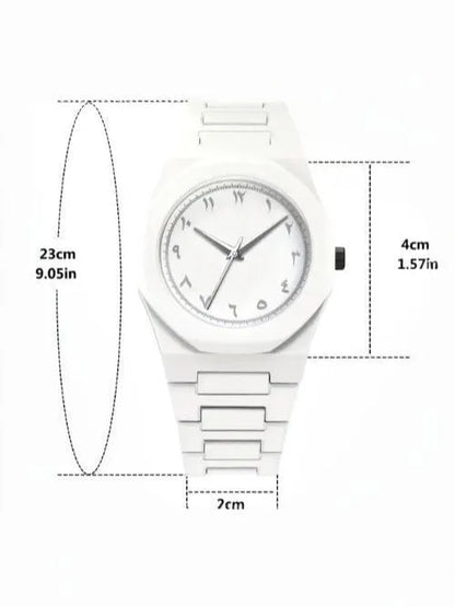 Vealor White Carbon Fiber Watch – Arabic Dial Edition