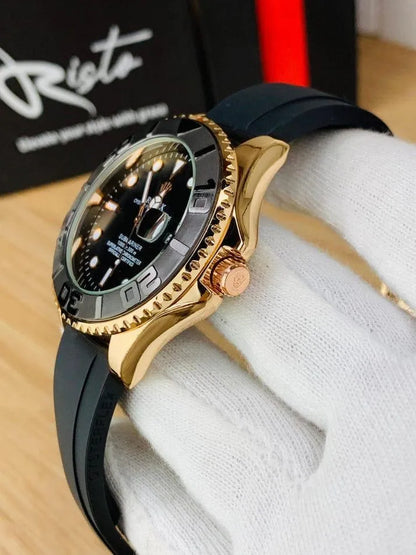 Men's Rolex Submariner Gold Black Water Resistant Watch!!