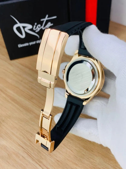 Men's Rolex Submariner Gold Black Water Resistant Watch!!