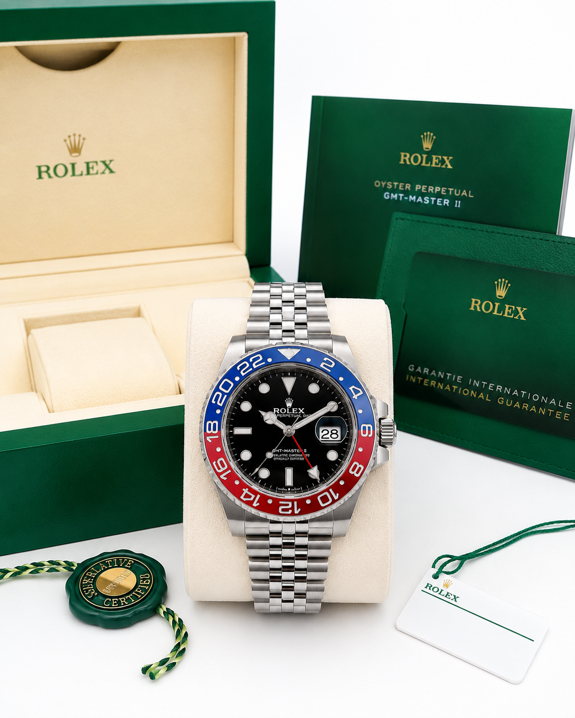 Rolex Pepsi Edition Dual-Time Stainless Steel Luxury Watch for Men !