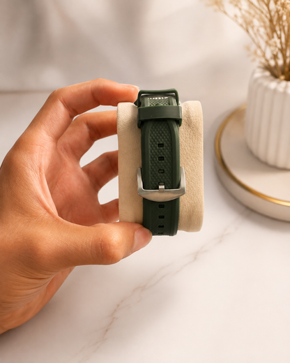 Vealor Bestwin Royal Octagon Gold & Emerald Green Watch – Rubber Strap Edition
