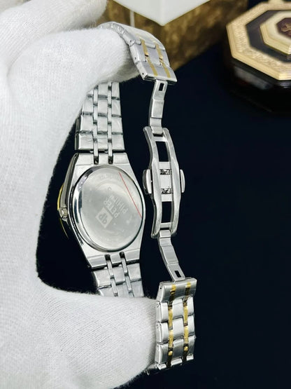 Peter Philip Quartz Two Tone Men’s Watch Silver Gold White Dial Date