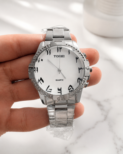 Vealor Toshi Executive Silver Watch – Arabic Dial Edition