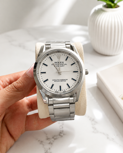 Vealor Presidential Day-Date Silver Watch – Roman Numeral Dial