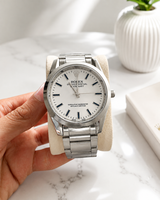 Vealor Presidential Day-Date Silver Watch – Roman Numeral Dial